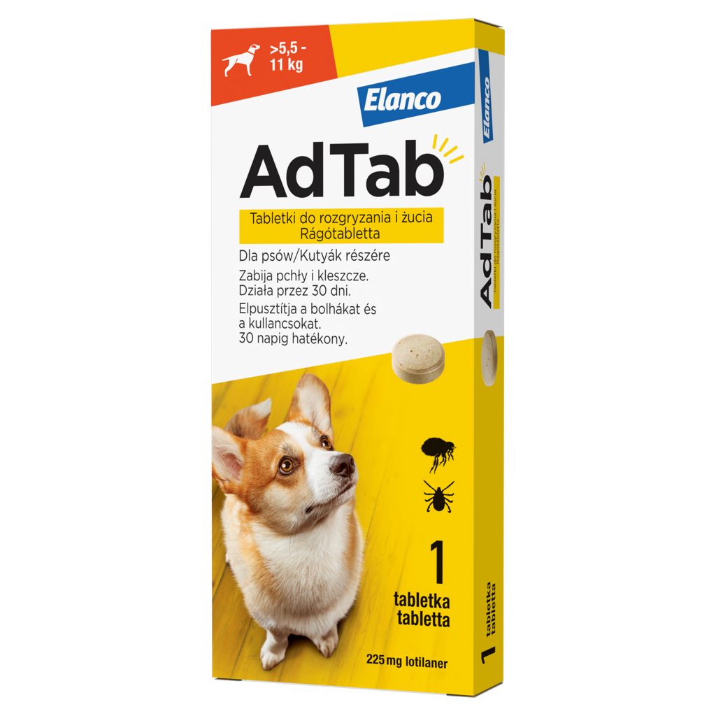 AdTab rágótabletta 5,5-11 kg tömegű kutyáknak