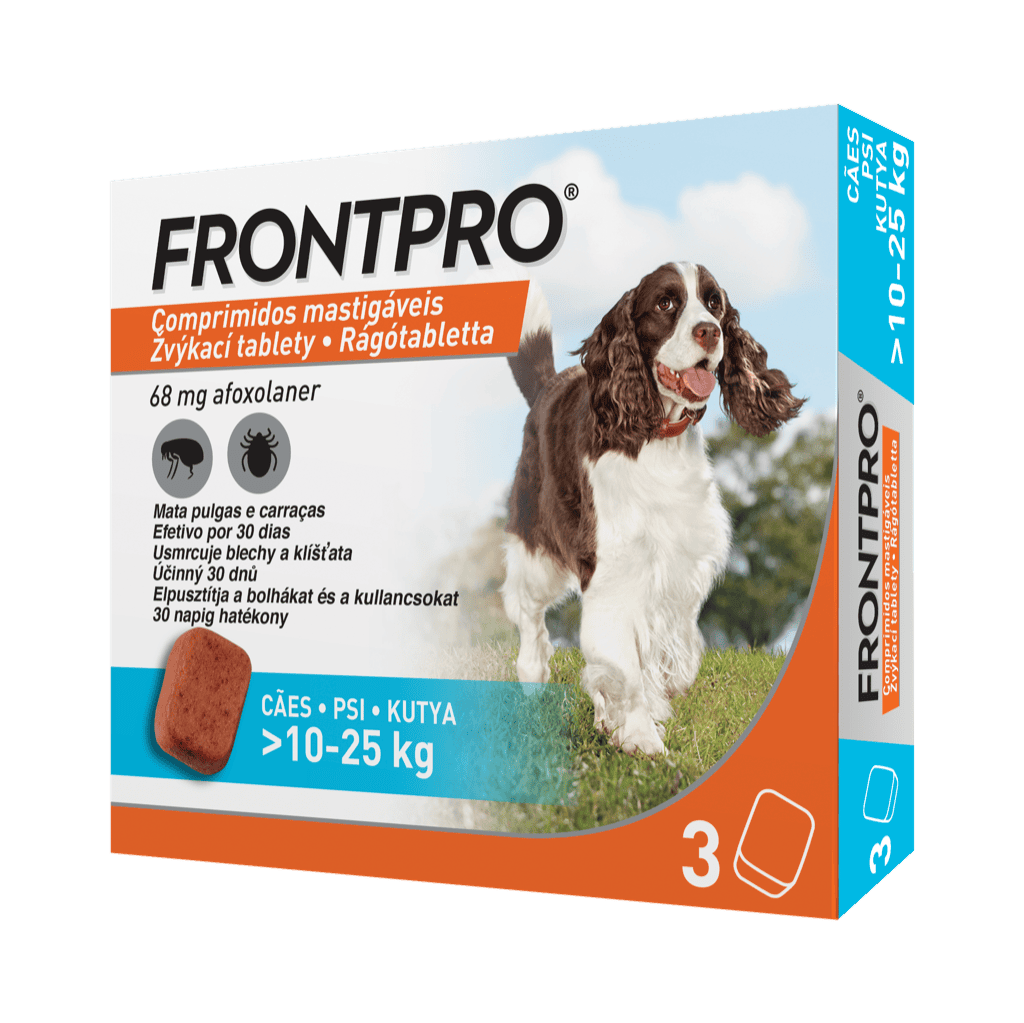 FrontPro rágótabletta 10–25 kg kutyáknak 3 db rágótabletta