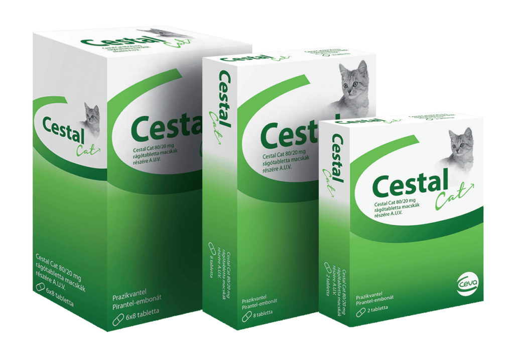 Cestal Cat rágótabletta – féreghajtó macskáknak 2 tabletta