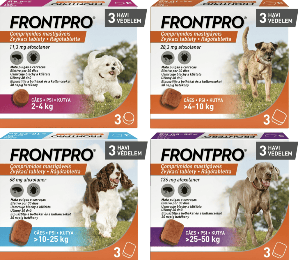 FrontPro rágótabletta 4–10 kg-os kutyáknak 3 db rágótabletta