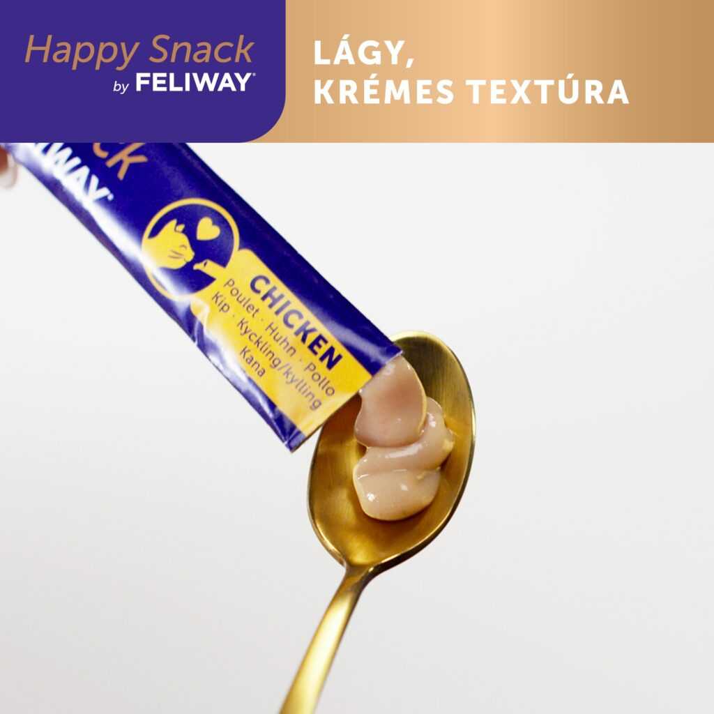 Happy Snack by FELIWAY - krémes, relaxáló macska jutalomfalat csirke ízesítés 6 db