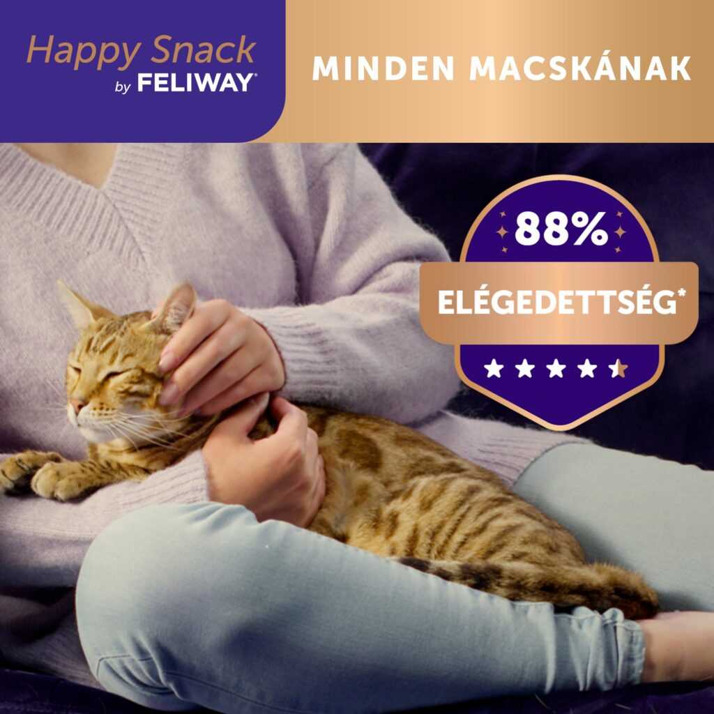 Happy Snack by FELIWAY - krémes, relaxáló macska jutalomfalat lazac ízesítés 6 db