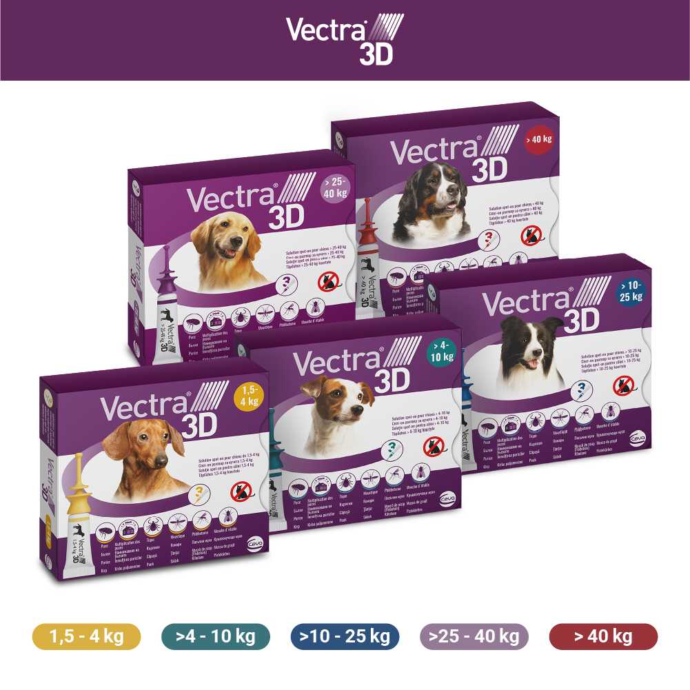 Vectra 3D Spot On 1,5-4 kg tömegű kutyáknak – Védelem szúnyog, kullancs és bolha ellen