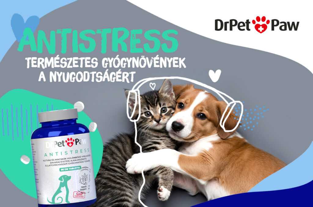 DrPetPaw Antistress macska és kutya nyugtató tabletta 90 tabletta