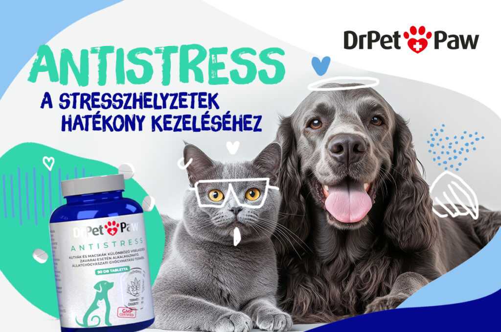 DrPetPaw Antistress macska és kutya nyugtató tabletta 90 tabletta