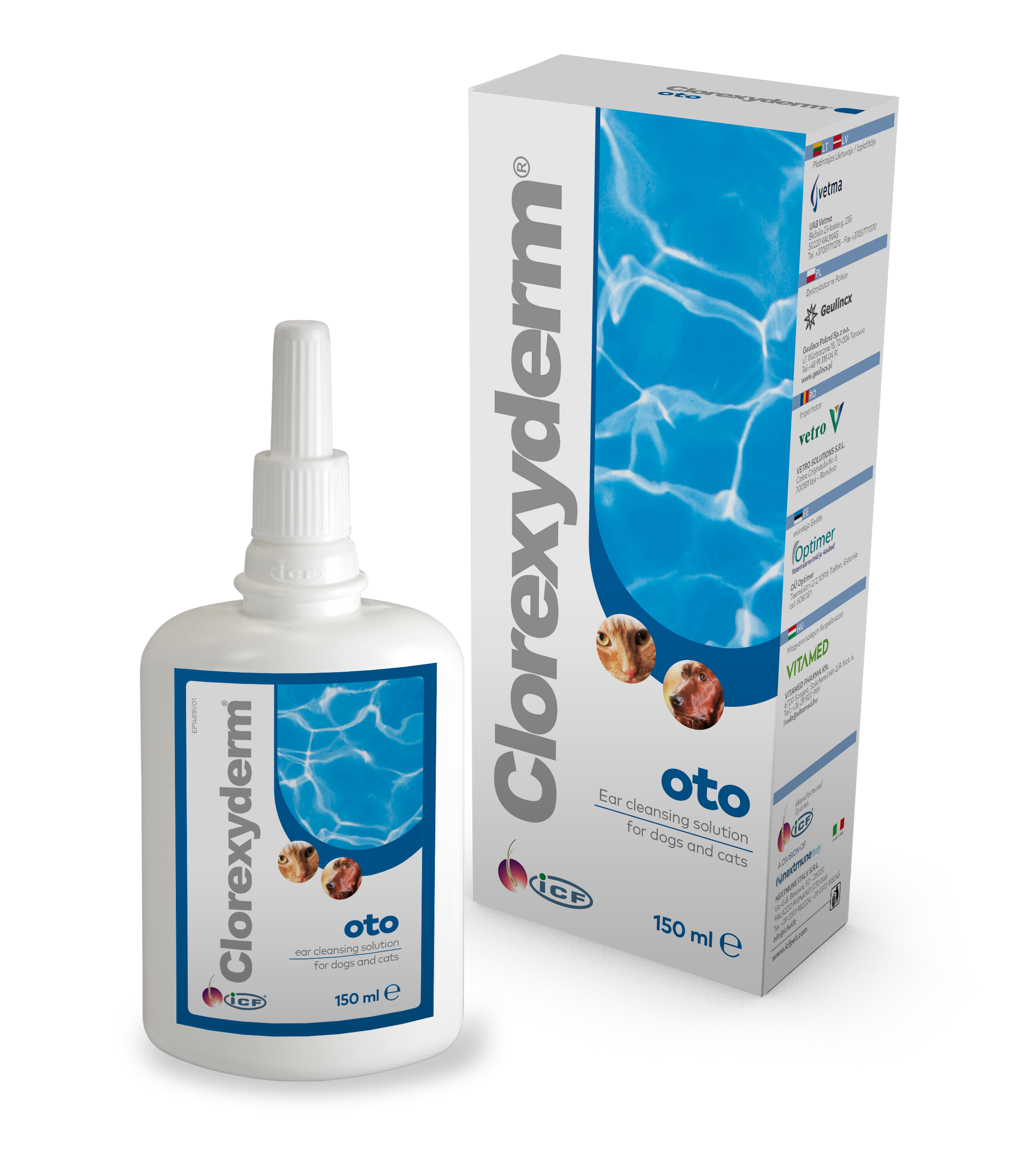 Clorexyderm Oto fültisztító 150 ml kutya macska